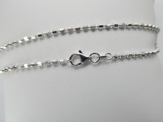 Real 925 sterling silver 10 inch bead anklet 14k white gold finish