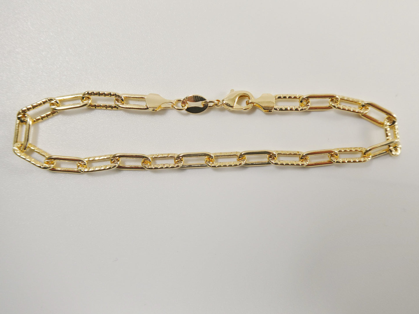 7.5 / 10 inch 14k gold filled paper clip chain ladies bracelet