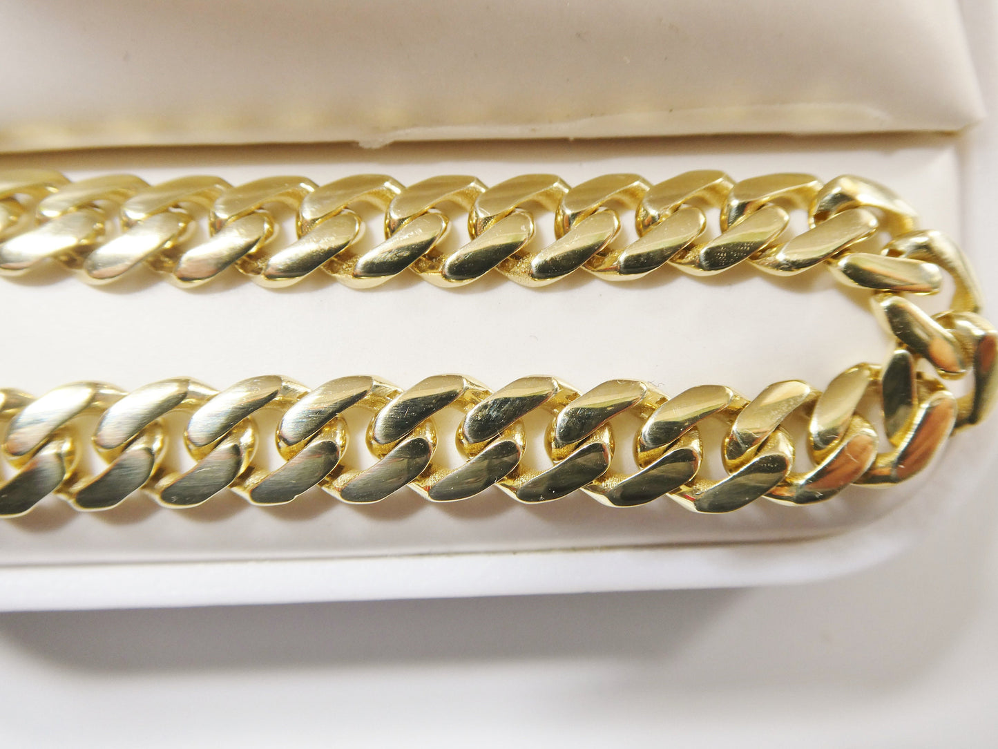 real 10k solid yellow gold 7mm Monaco necklace