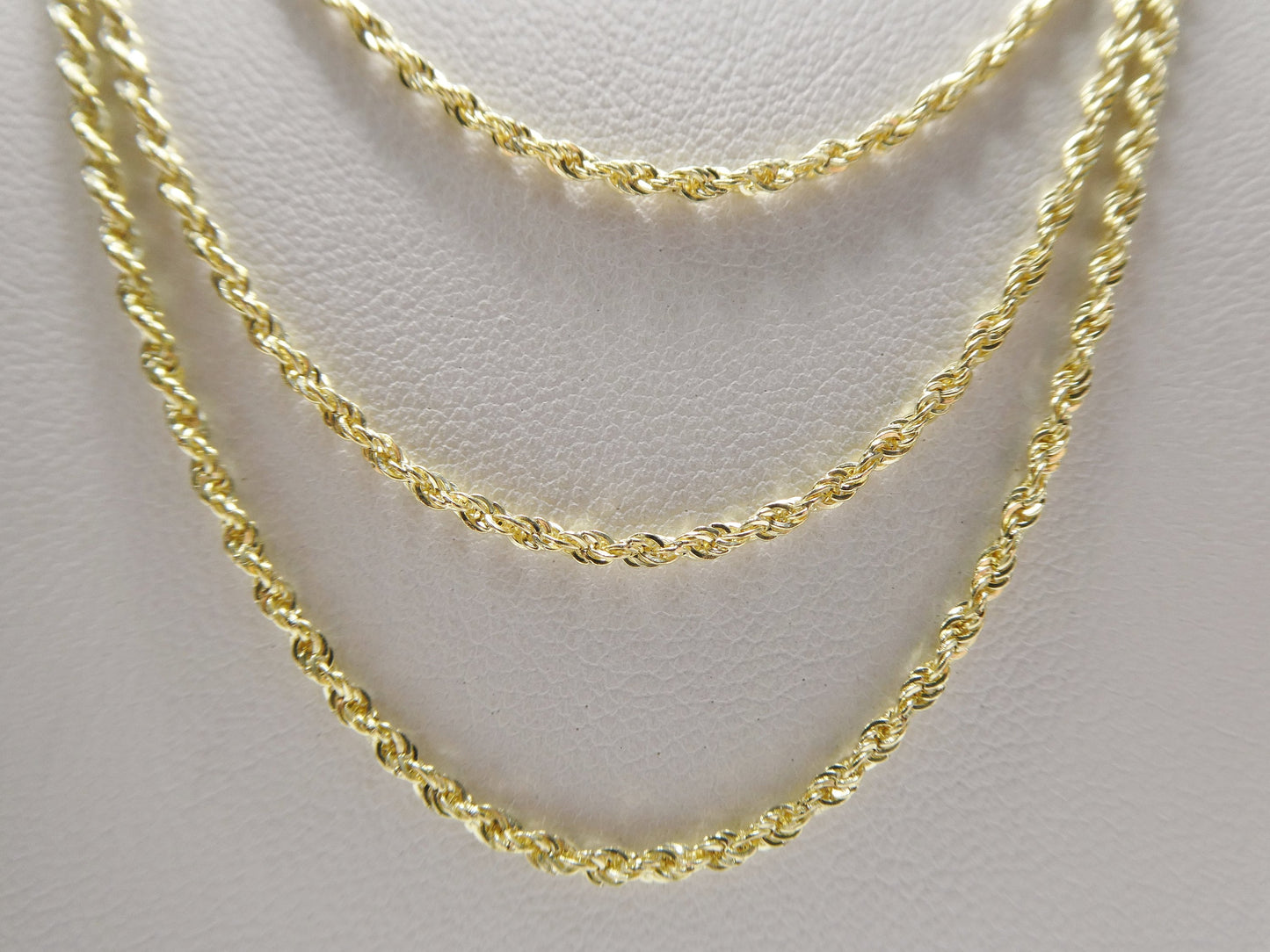 real 14k solid yellow gold rope chain women men necklace