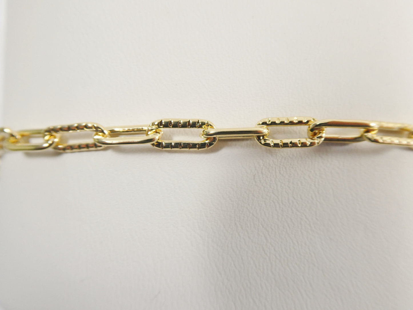 7.5 / 10 inch 14k gold filled paper clip chain ladies bracelet
