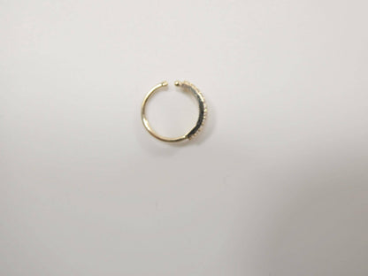 14k Real Solid Yellow Gold CZ Hoop Earring Cartilage Daith Ring Piercing
