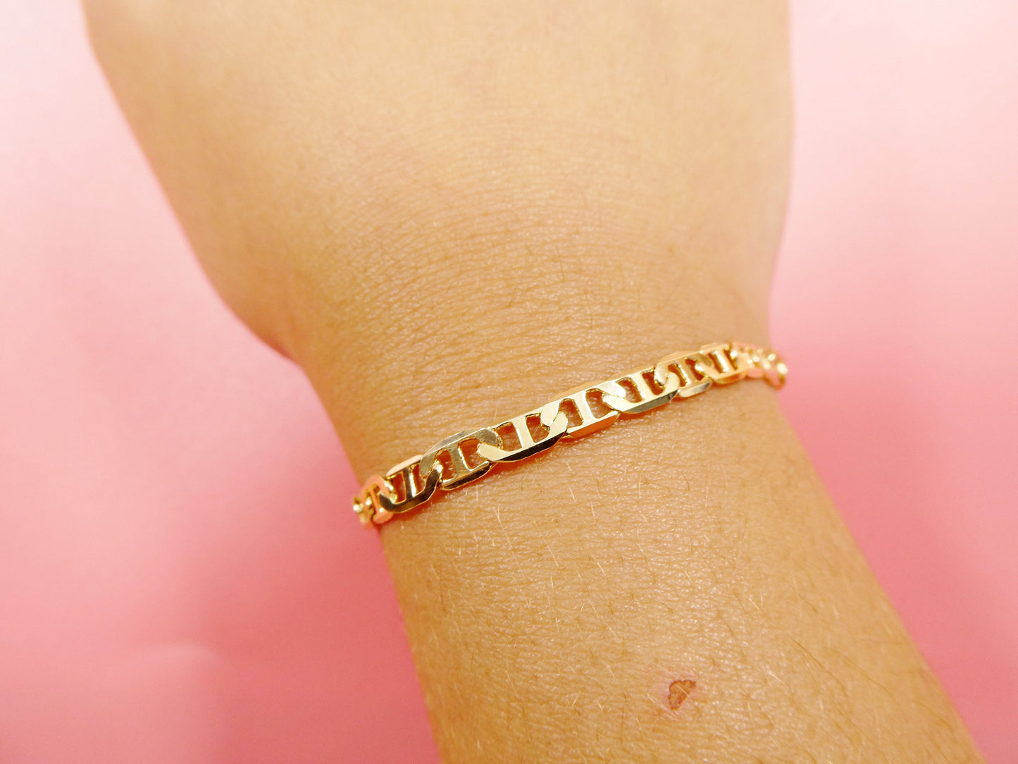 5.5 inch 18k gold filled mariner style baby bracelet