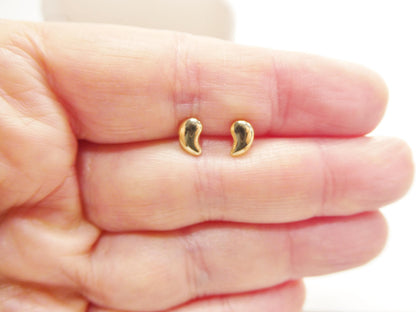 Real 10k Solid Yellow Gold Teardrop Push Post Earrings