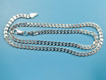 Real 925 Sterling Silver 4.50MM Italian Solid Chain Lobster Lock Clasp