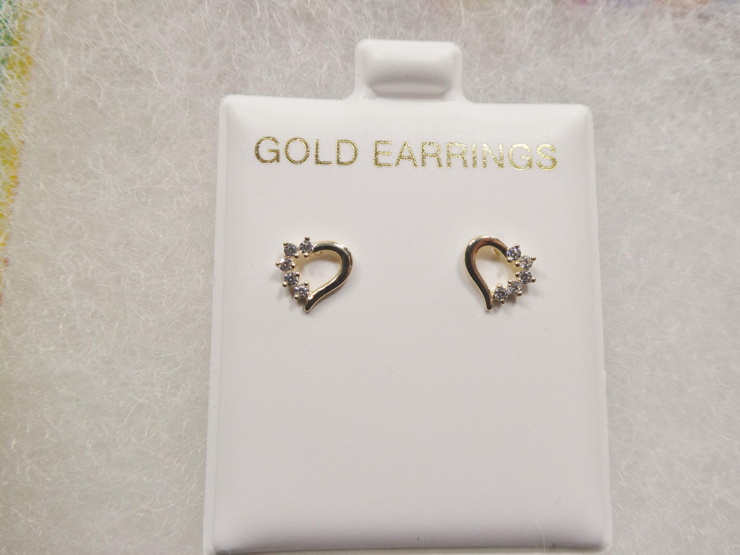 10k real solid gold heart micro fave setting push back earrings