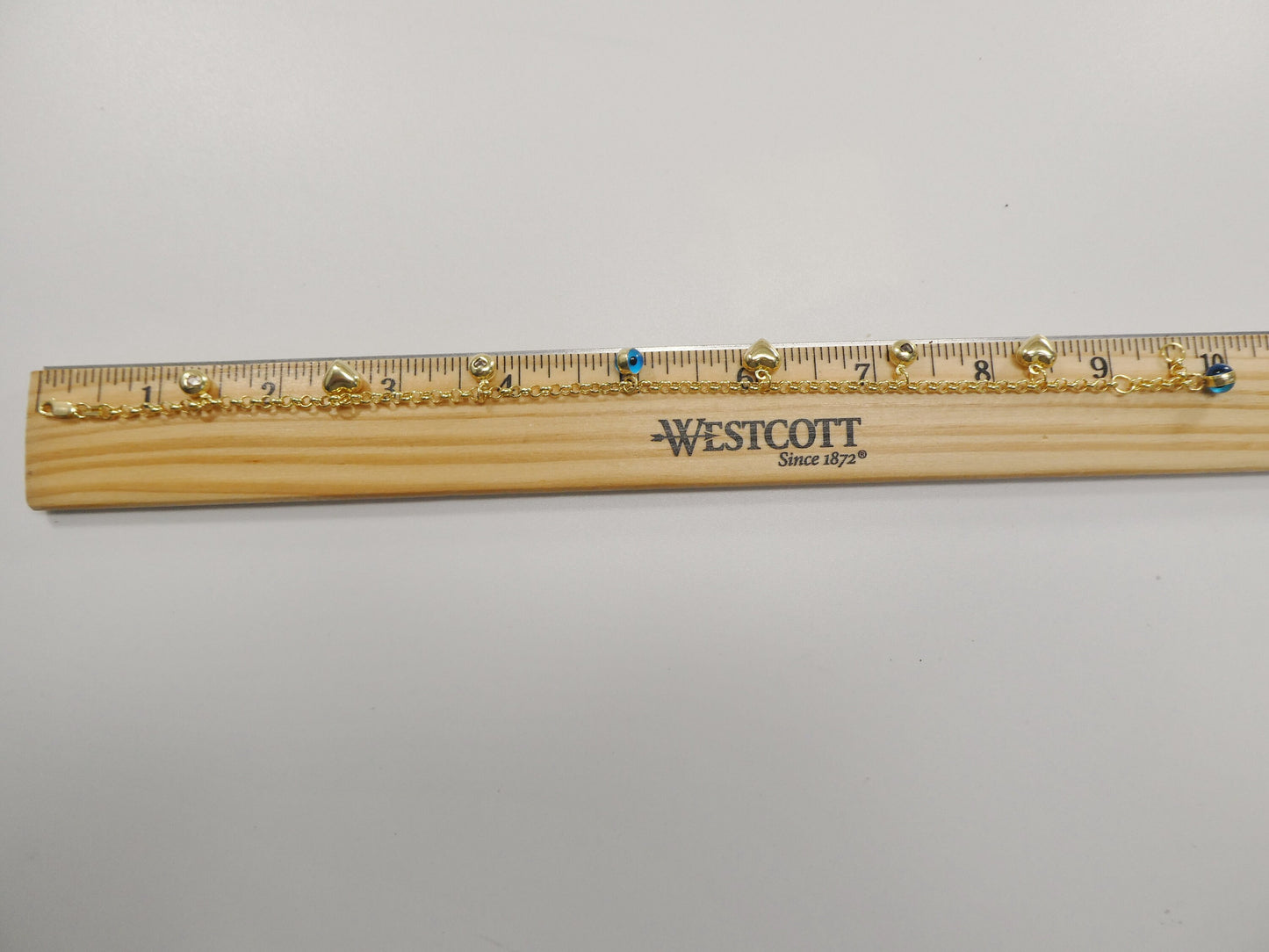 real 14k solid yellow gold 9 inch anklet bracelet