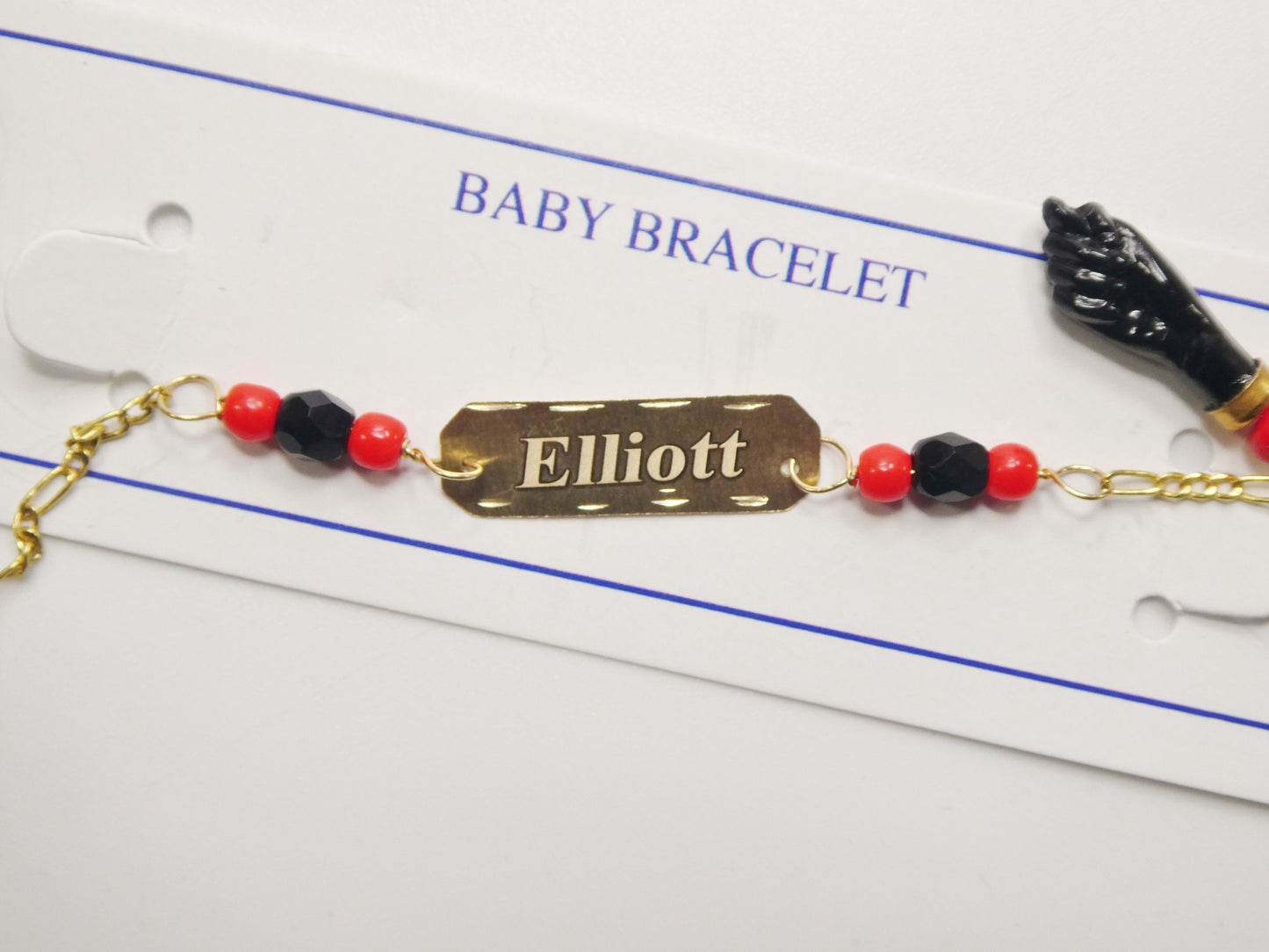 real 10k solid yellow gold 5 inch azabache boy girl baby bracelet