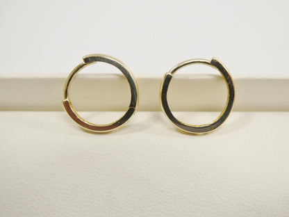 Real 10k Solid Yellow Gold High Polish Plain Hoop Huggie Earrings