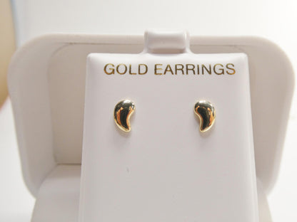 Real 10k Solid Yellow Gold Teardrop Push Post Earrings