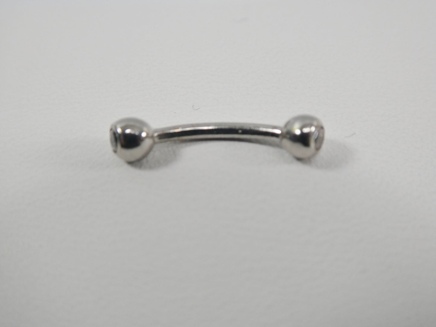 14K real solid yellow gold white gold eyebrow cz both side curve piercing