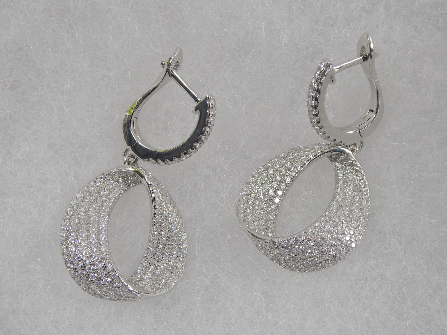 real 925 sterling silver micro pave setting 14k white gold color finish drop earrings