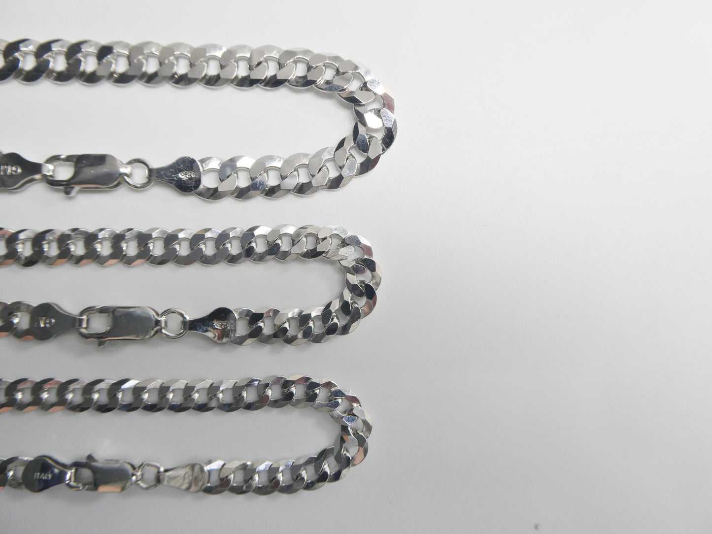 real 925 sterling silver 8 inch curb bracelet