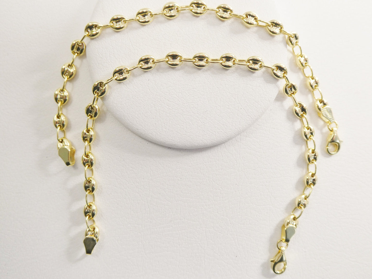 real 14k solid yellow gold 7 inch puff mariner ladies bracelet
