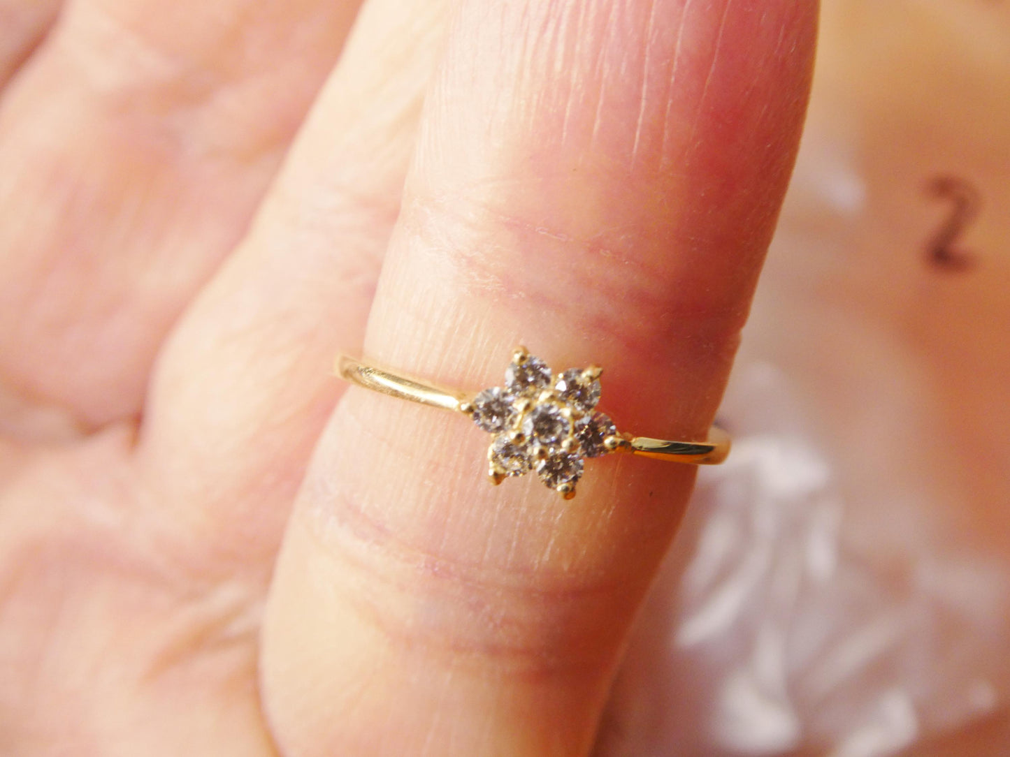 real 10k solid yellow gold women's classic micro pave setting ring