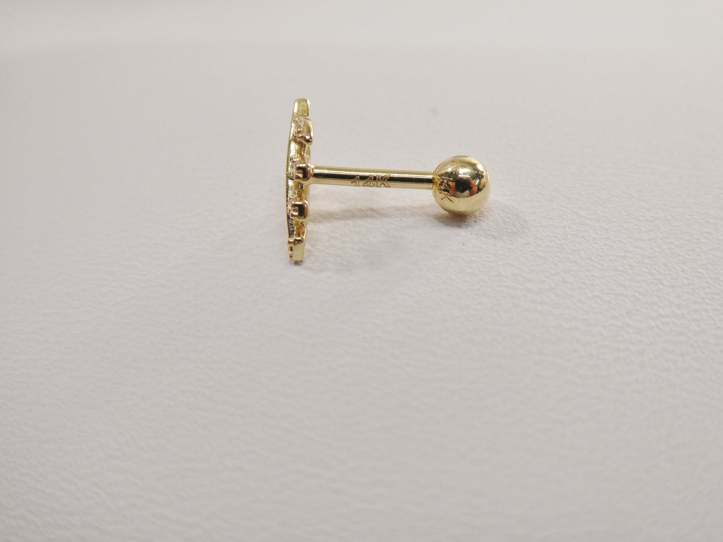 14k real solid yellow gold leaf helix cartilage leaf earring