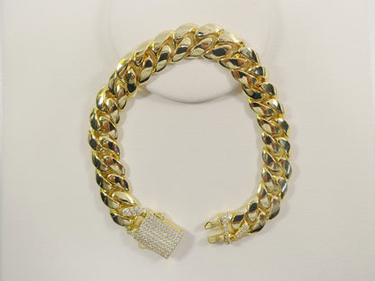 8 Inch 18k Gold Filled Monaco 12MM Bracelet