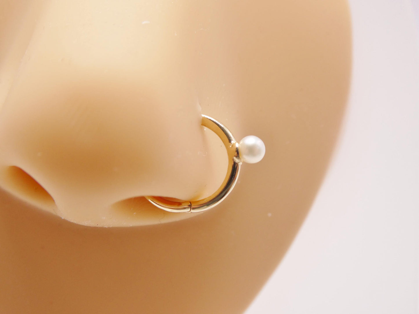 14k real solid yellow gold seamless clicker cartilage helix hoop