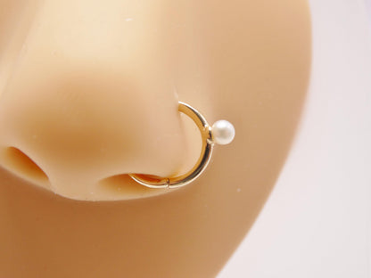 14k Real Solid Yellow Gold Seamless Clicker Cartilage Helix Hoop