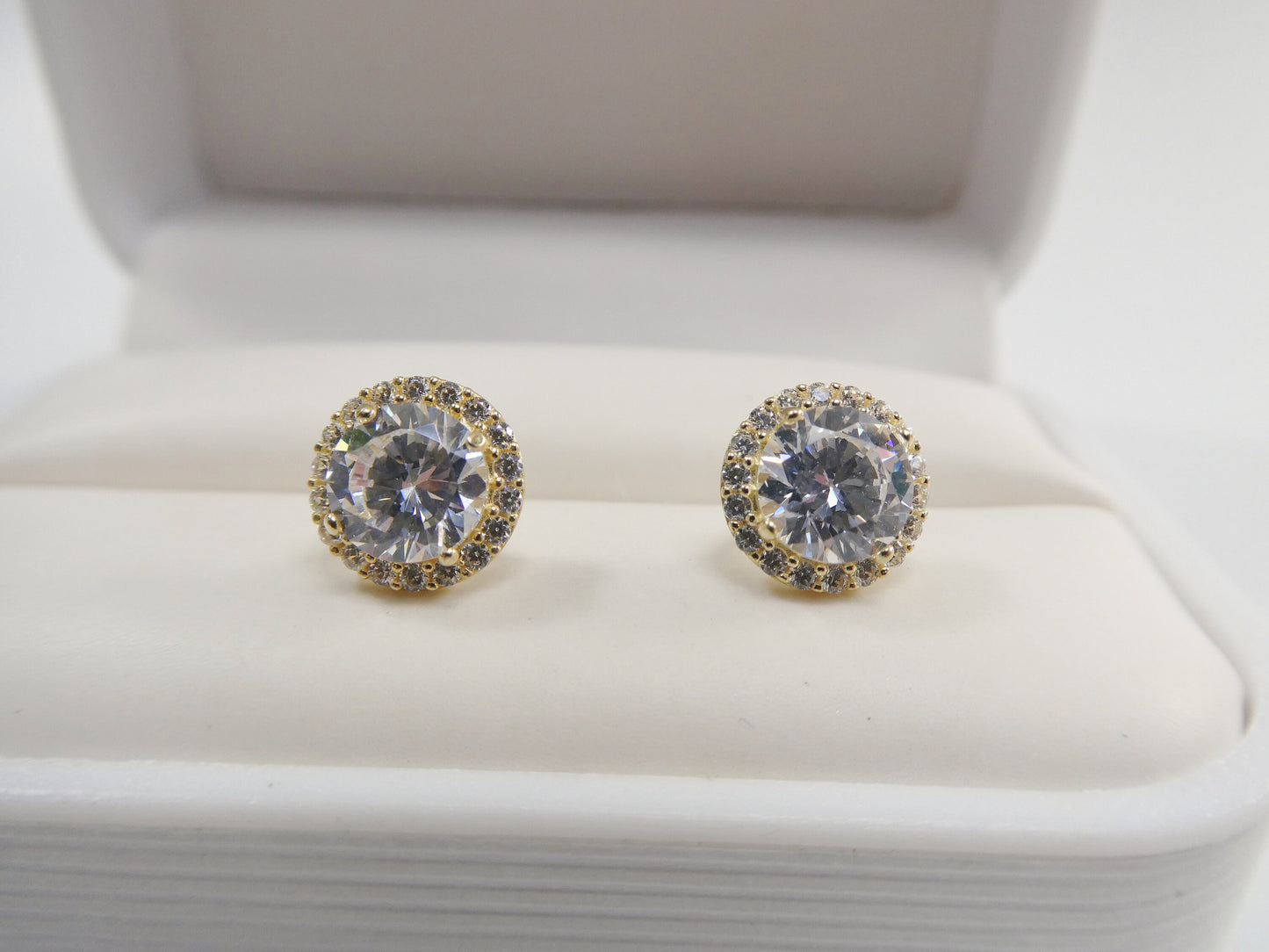 real 10k solid yellow gold push post circle stud earrings