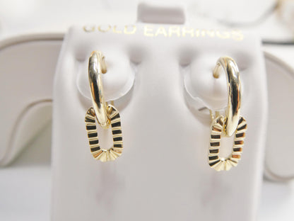 Real 10k Solid Yellow Gold Designer Earrings