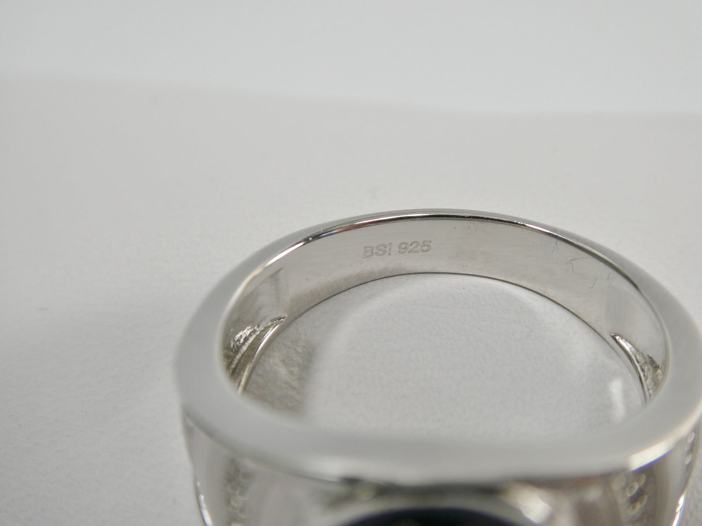 real solid 925 sterling silver men ring rhodium plating finish