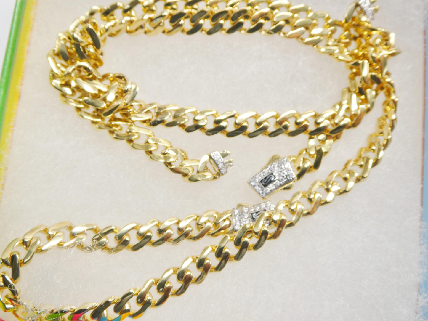 6mm Monaco link chain necklace bracelet moissanite real 925 sterling silver