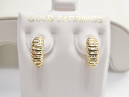 Real 10k Solid Yellow Gold Designer Earrings