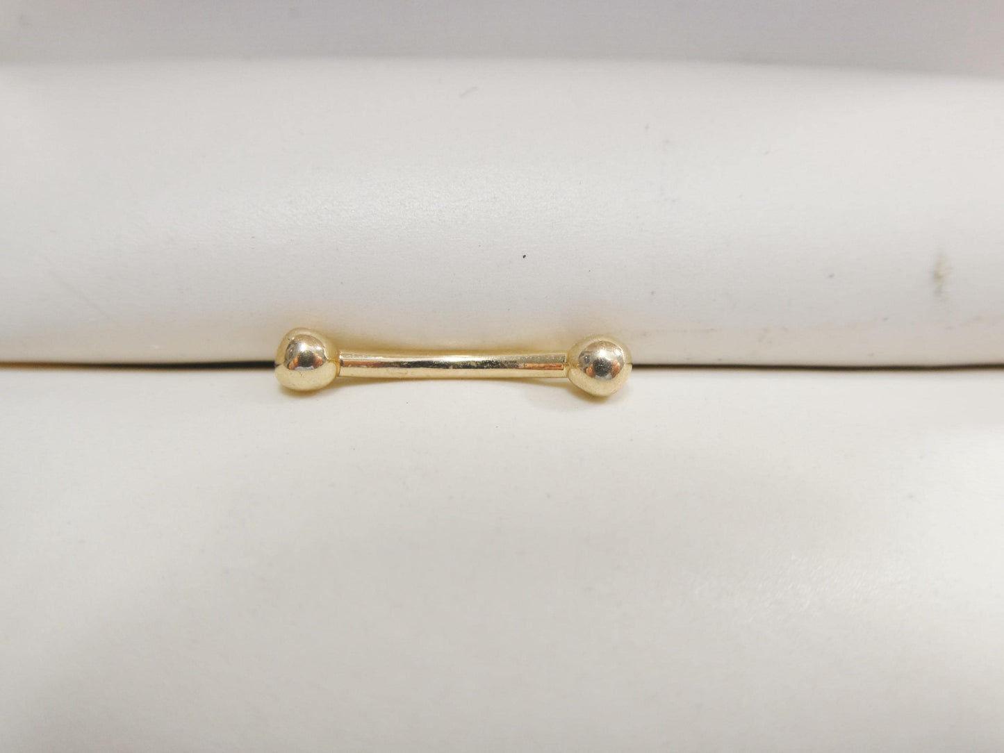 14K real solid yellow gold white gold eyebrow side curve piercing