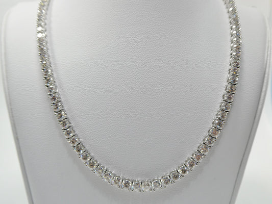 real 925 sterling silver 4mm moissanite tennis bracelet/necklace
