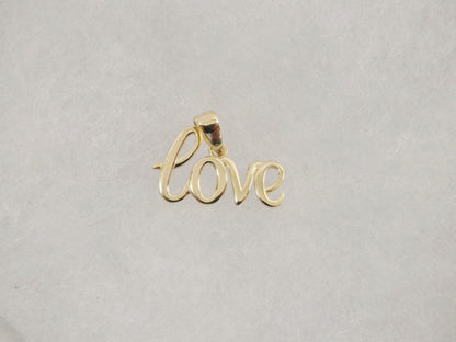 Women's 14k Real Solid Yellow Gold Love World Charm