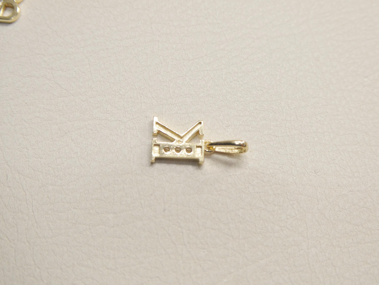 10k real solid yellow gold mini small initial alphabet pendent charm