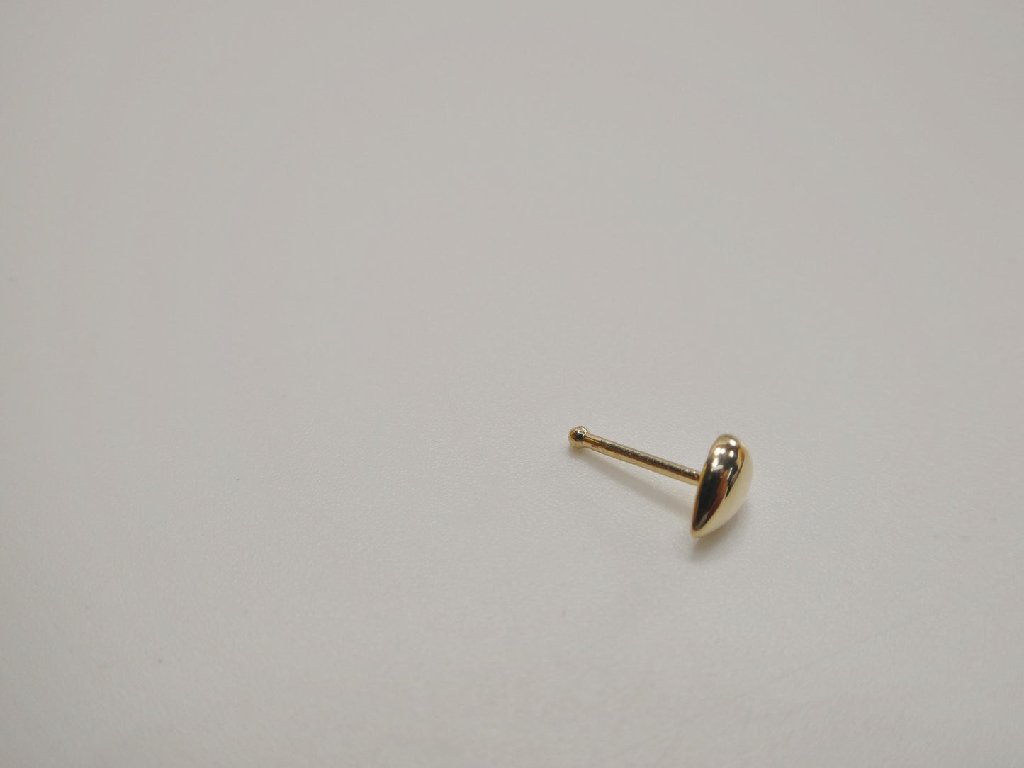 14k real solid yellow gold teardrop stud nose ring
