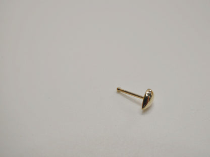 14k Real Solid Yellow Gold Teardrop Stud Nose Ring