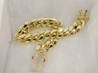 8 Inch 18k Gold Filled Monaco 12MM Bracelet