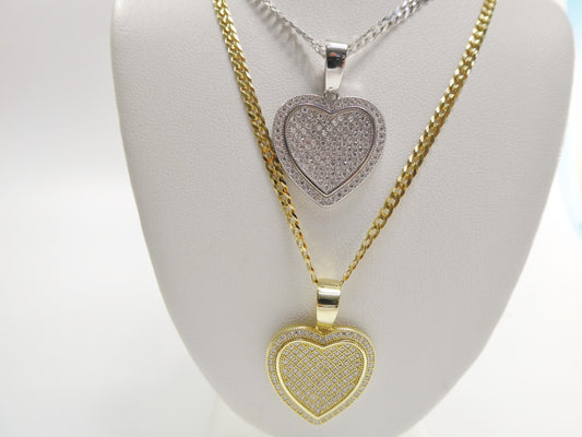 real 925 sterling silver 18 inch flat chain and heart pendent charm