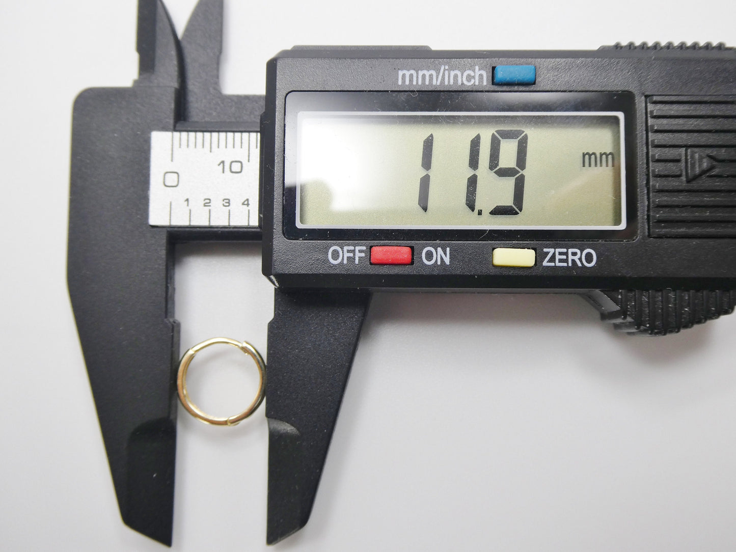 real 10k solid yellow gold 12mm plain hoop huggie earrings