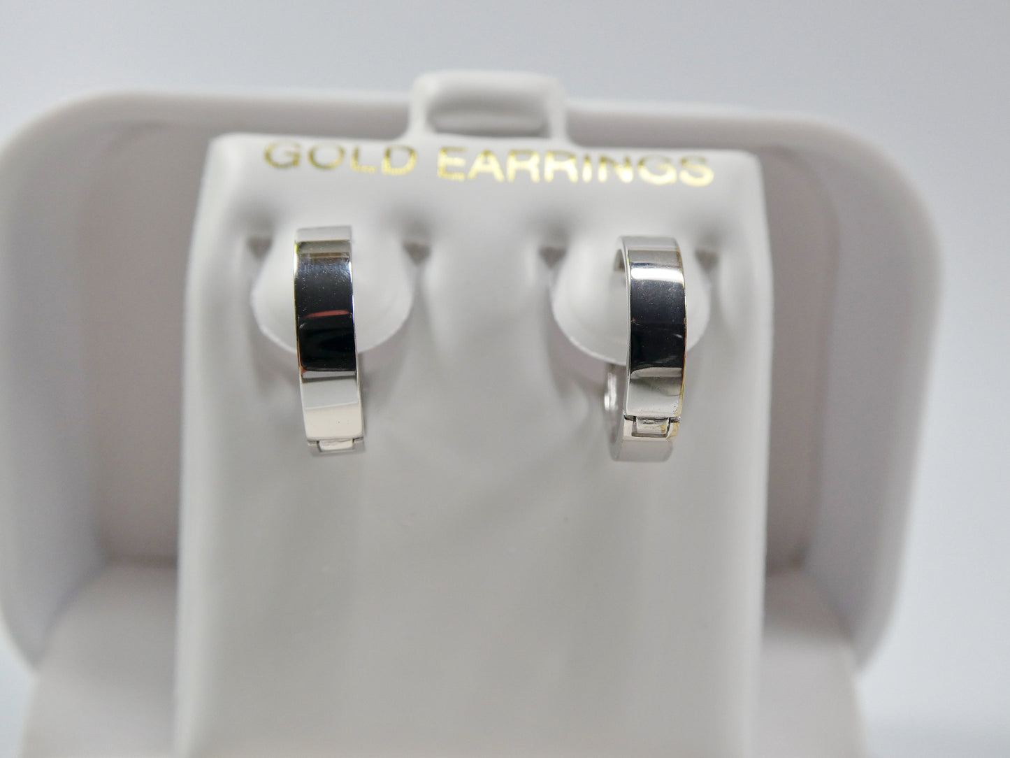 real 10k solid yellow gold high polish plain hoop huggie earrings