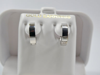 Real 10k Solid Yellow Gold High Polish Plain Hoop Huggie Earrings