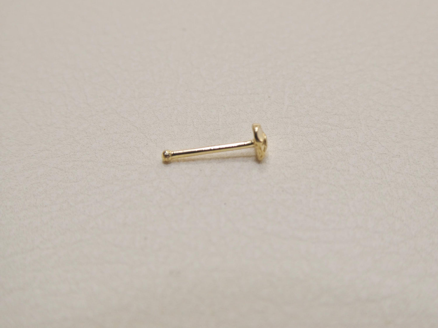 14k real solid yellow gold small heart nose rings