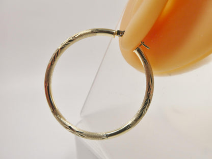 10k Real Solid Yellow Gold Diamond Cut Hoop Earrings