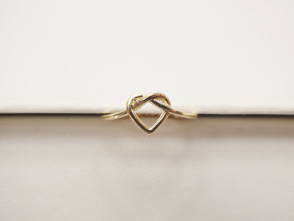 10k Solid Yellow Gold Baby Children Heart Shaped Love Knot Ring