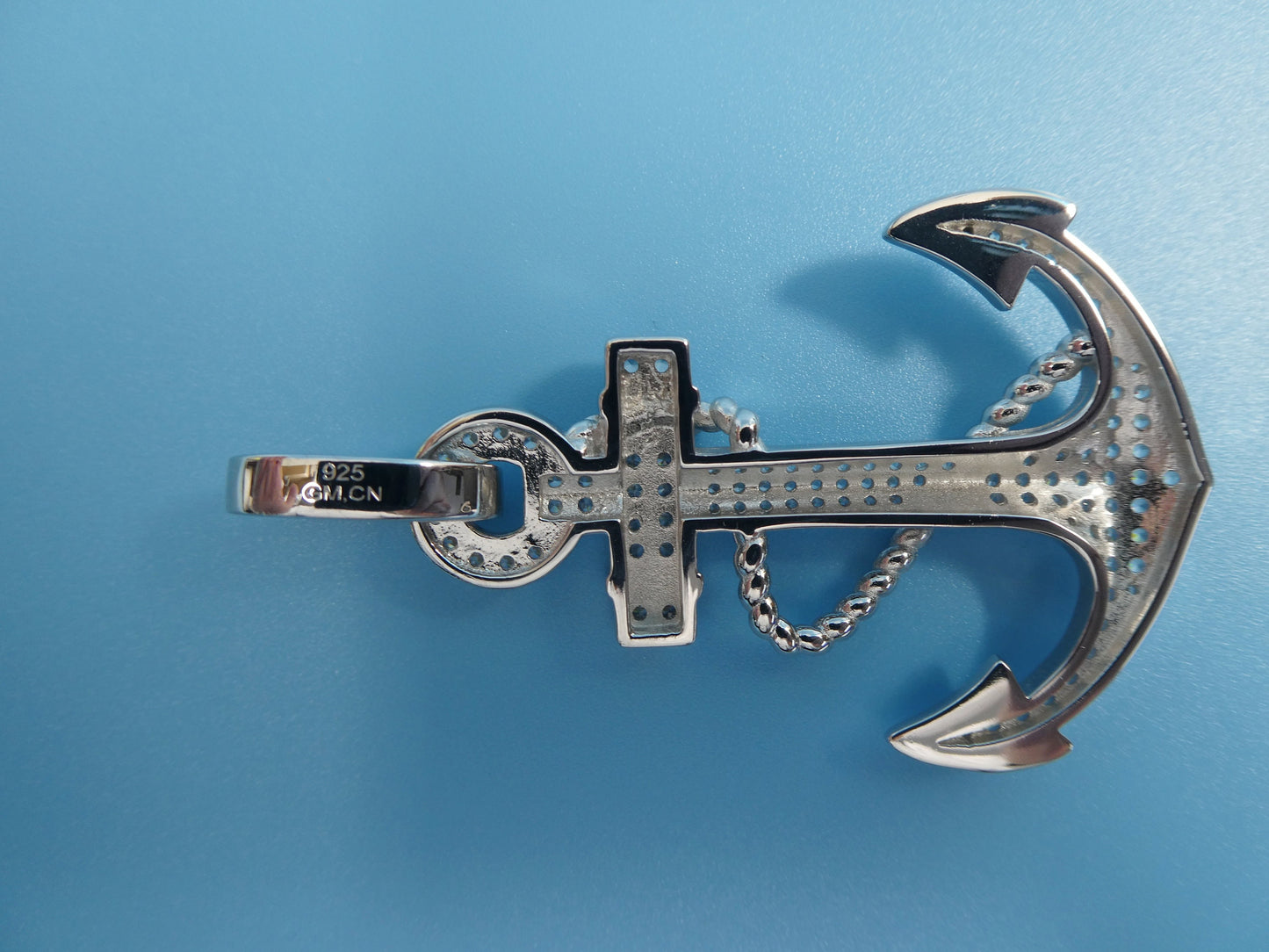 real solid 925 sterling silver large anchor pendent