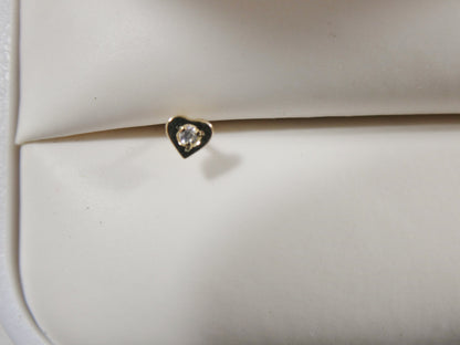 14k Real Solid Yellow Gold Heart Nose Ring