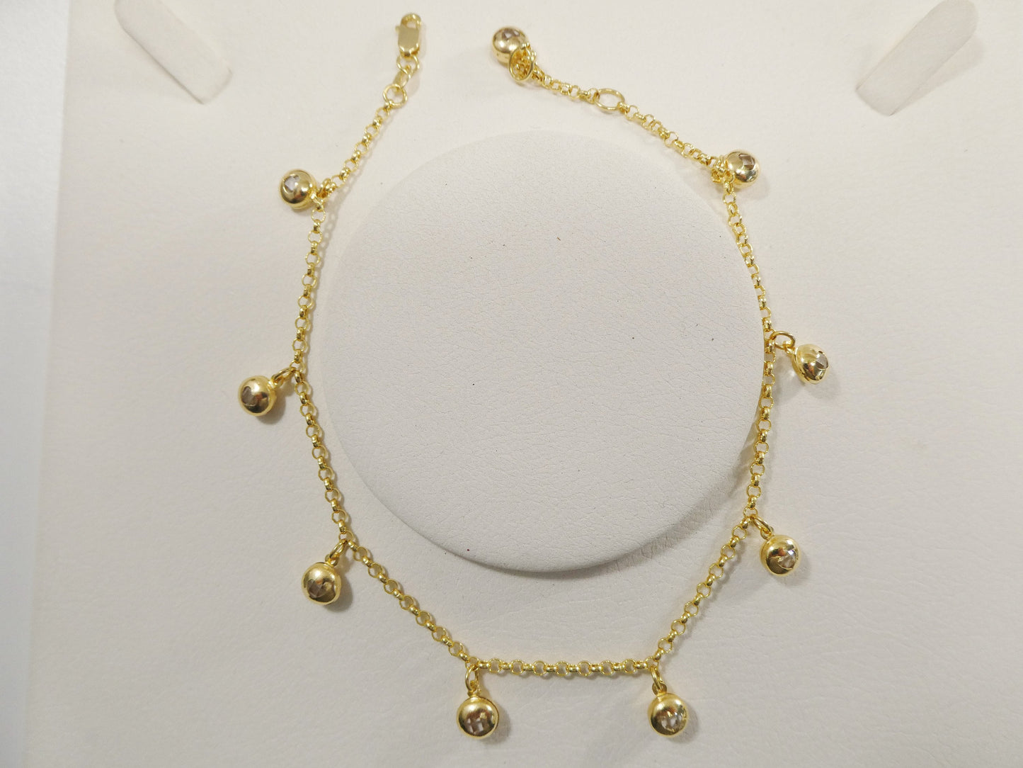 real 14k solid yellow gold 9 inch anklet bracelet