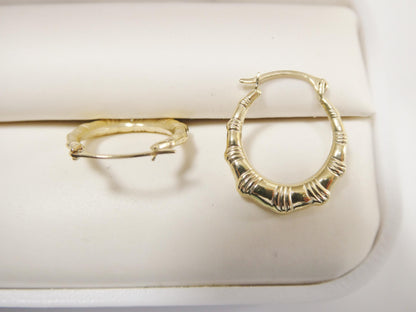 10k Real Solid Yellow Gold 18MM Classic Design Hoop Earrings