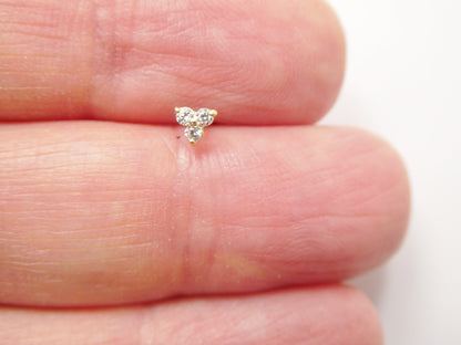 14k Real Solid Yellow Gold Triangle Nose Ring