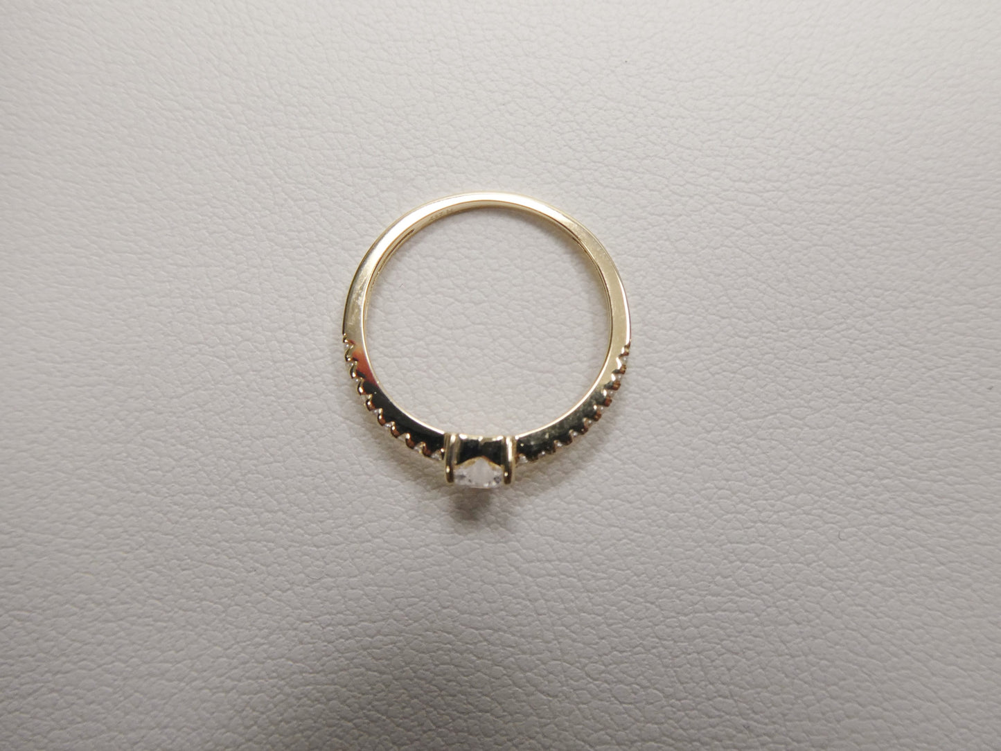 real 10k solid yellow gold women's heart stone ring