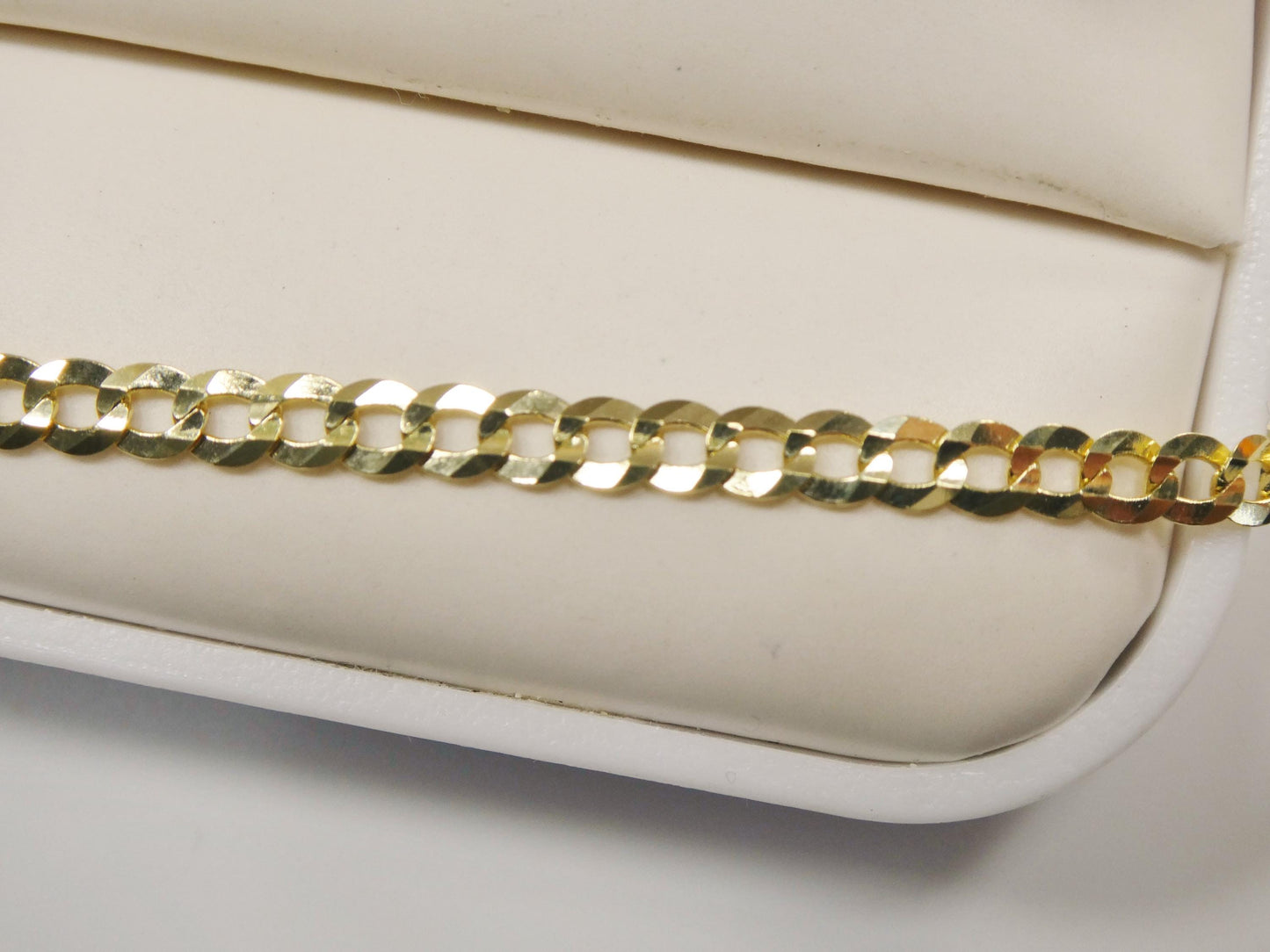 14k solid real curb 7 inch bracelet