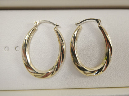 10k Real Solid Yellow Gold Classic Design Hoop Earrings